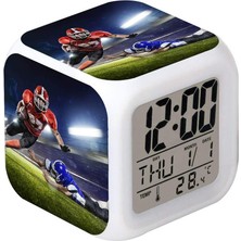 Tr LED Çalar Saat Rugby Futbolcu Masası Masası Parlayan Elektronik Renkli Dijital Saat Kız Erkek