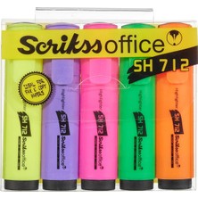 Scrikss Office SH712 Fosforlu Kalem 5'li Blister Paket Karışık Renk