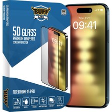 Buff Labs Buff, iPhone 15 Pro ile Uyumlu 5d Glass Ekran Koruyucu, BF5P5D, Şeffaf