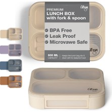 Citron Citron Çatal ve Kaşıklı Bento Beslenme Kutusu Seti - Beige 1061015