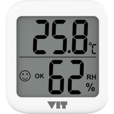 VIT Vıt Iç Mekan Dijital Isı ve Nem Ölçer Beyaz Termometre WVT17 Thermometer