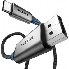 Mikrava USB C Displayport 1.4 Kablo (8K@60Hz, 4K@240Hz, @360Hz) Hdr Hdcp Type C To [thunderbolt 5/4/