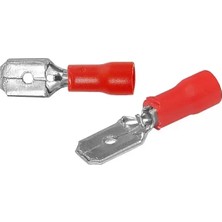 Sh Ticaret Powermaster PM-39071 0,5-1,5mm2 Kesit 21X6X5MM Soket Kırmızı Izoleli Kablo Pabucu (100'LÜ Paket)