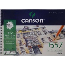 Canson 1557 Resim ve Çizim Blok 180GR 25X35 15YP Spiralli Resim Defteri