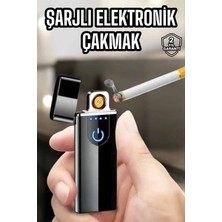 Novis Liora Şarjlı Elektronik Çakmak Dokunmatik Metal Uçlu Alevsiz USB Şarjlı