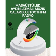 Novis Liora Dijital Saatli Kablosuz Şarj Destekli Rgb LED Işıklı Bluetooth Ses Sistemi