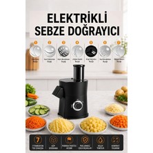 Tr Elektrikli Sebze Meyve Doğrayıcı – 8 mm Küp Doğrama, 7 Kesim Aparatı, 65 mm Geniş Beslem