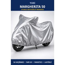 Trobus Yuki Margherita 50 Uyumlu Motosiklet Brandası - Su Geçirmez, %99 Uv Korumalı, Yansıtıcı, Lastikli