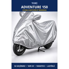 Trobus Yuki Adventure 150 Uyumlu Motosiklet Brandası - Su Geçirmez, %99 Uv Korumalı, Yansıtıcı, Lastikli