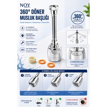 Noy Musluk Ucu Aparatı Musluk Başlığı 360° Döner Sıçrama Önleyici Mutfak Musluğu Uzatma Aparatı Evye Batarya Ucu