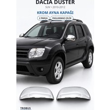Trobus Dacia Duster 2010-2012 Uyumlu Krom Ayna Kapağı 2 Parça Paslanmaz Çelik