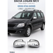 Trobus Dacia Logan Mcv 2006-2013 Uyumlu Krom Ayna Kapağı 2 Parça Paslanmaz Çelik