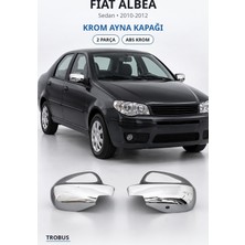 Trobus Fiat Albea 2010-2012 Uyumlu Krom Ayna Kapağı 2 Parça Abs Krom