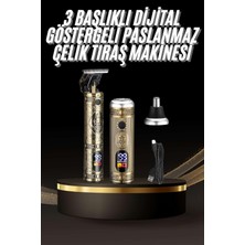 Novis Liora Tıraş Makinesi Pro 3 Başlıklı Dijital Göstergeli Saç Sakal Kulak ve Burun