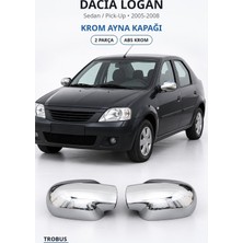 Trobus Dacia Logan 2005-2008 Uyumlu Krom Ayna Kapağı 2 Parça Abs Krom