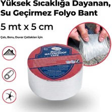 Ultra Dayanıklı Su Geçirmez Yapışkan Bant Folyo 5 cm Çatı Onarıcı