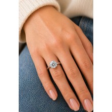 Crystal Diamond Zirconia 2 Karat Klasik Excellent Kalite Tektaş Yüzük ( Kararmaz)