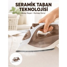 Ls 2200 Watt Buharlı Ütü Kahverengi Seramik Taban Şok Buharlı