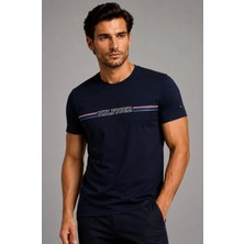 Tommy Hilfiger Slim Fit Erkek Pamuklu Kısa Kollu Yuvarlak Yaka T-Shirt