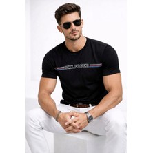 Tommy Hilfiger Erkek Pamuklu Kısa Kollu Yuvarlak Yaka Siyah T-Shirt MW0MW34428-BDS