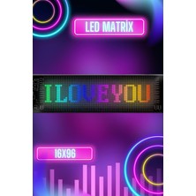 Fiberliz LED Matrix Bluetooth Bağlantılı Araç Camına Uygun Pixsel Görünümlü 16X96 Pixel