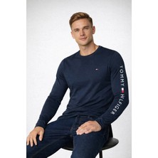 Tommy Hilfiger Uzun Kollu Nakış Logolu Slim Long Sleeve Logo Slim T-Shirt