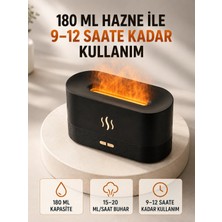 Ls 180 ml Alev Efektli Aroma Difüzörü Ultrasonik Buharlı Aromaterapi Cihazı