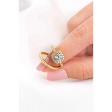 Crystal Diamond Zirconia 0.75 Carat Tektaş ve Tam Tur Yüzük