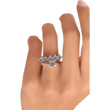 Crystal Diamond Zirconia Muhteşem Parlak Beştaş ve Tektaş Yüzük