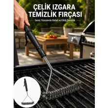 Ls Uzun Saplı Paslanmaz Çelik Izgara Temizlik Fırçası Yeni Nesil