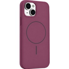 Fiberliz Apple iPhone 15 Azus Magsafe Kapak - Bordo