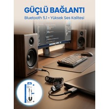 Mrt Teknik USB Bluetooth Aux Ses Adaptörü Kablosuz Müzik Aktarım Cihazı