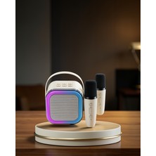 Mrt Teknik Bluetooth Karaoke Hoparlör Renkli LED Işıklı Type-C Şarjlı