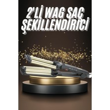 Mrt Teknik Ikili Wag Maşa Saç Şekillendirici Seramik Kaplama Isı Ayarlı