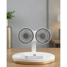 Mrt Teknik USB Şarjlı Çift Kafalı Masaüstü Vantilatör UCZZZSP01FAN-4