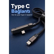 Epilons Type C Şarj Kablosu Katlanabilir Telefon Standlı Örgü Tasarım