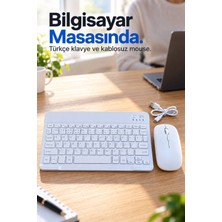 Epilons Türkçe Q Kablosuz Klavye ve Beyaz Mouse Takımı