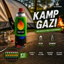 Tr 6 Adet Kamp Gazı Gaz Tüpü Portatif Ocak Kartuşu Tek Kullanımlık Pürmüz 400 ml 227 gr