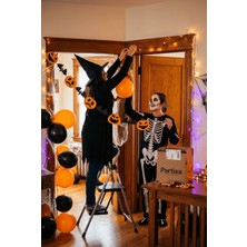 Partixa Halloween Balkabağı ve Yarasa Figürlü Özel Kesim Banner - 2,5 Metre Cadılar Bayramı Kutlama