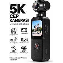Atlt Atlantis 5k Cep Kamerası 3.5x Zoom 270 Derece Dönebilen Lens Eıs Titreşim Önleme Wifi Bağlantısı 5k UHD Video Kaydı 75MP Fotoğraf Çekimi Dokunmatik Ekran Hızlı Odaklanma Çoklu Dil Desteği Aksiyon Kamerası