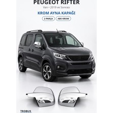 Trobus Peugeot Rifter 2019 ve Sonrası Uyumlu Krom Ayna Kapağı 2 Parça Abs Krom