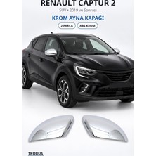 Trobus Renault Captur 2 2019 ve Sonrası Uyumlu Krom Ayna Kapağı 2 Parça Abs Krom