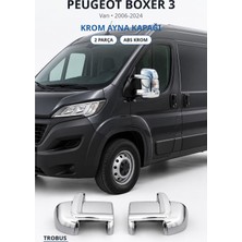 Trobus Peugeot Boxer 3 2006-2024 Uyumlu Krom Ayna Kapağı 2 Parça Abs Krom