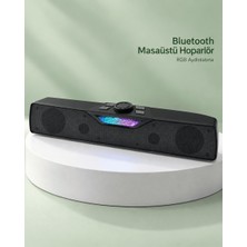 Elivora Kablosuz Müzik Dinleme Bluetooth Hoparlör Rgb Aydınlatmalı Siyah