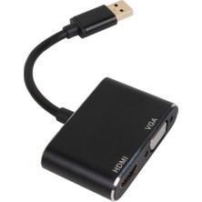 Vcom CU322M Usb3.0 Erkek To HDMI Dişi + VGA Dişi Çevirici