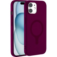 Elivora Joko Apple iPhone 12 Z Silikon Magsafe Kapak - Bordo