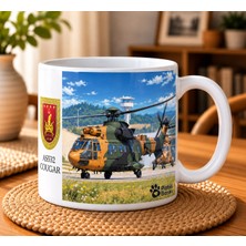 Patili Baskı Türk Hava Aracı Serisi THAPB0001 - As 532 Cougar Tasarımlı 330 ml Porselen Kupa Bardak