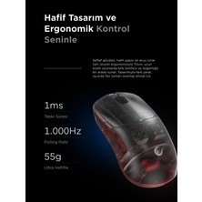 Rampage Tilion Kablosuz Siyah 24000 Dpı 3311 Sensor Şarjlı 80 Million Huano Switch Gaming Oyuncu Mouse