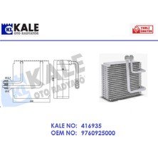 Klima Evaporatör Hyundaı Accent 1-2 1,3 1,5 Benzinli 1994-2006 235X226X74 9760925000 416935 Kale