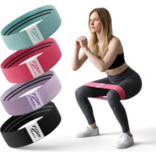 Tr Fitness Direnç Bandı 4 Lü Set Kaydırmaz Özellikli Kumaş Egzersiz Bandı - Direnç Lastiği